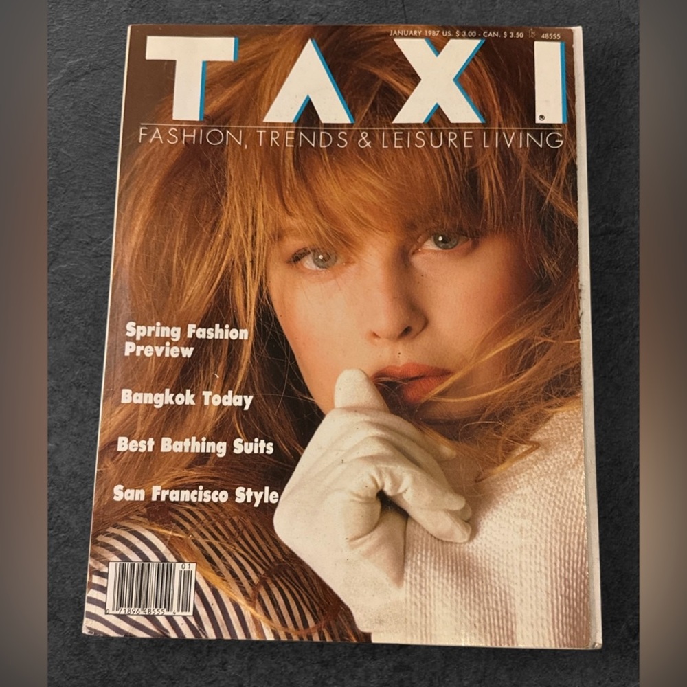 1987 JANUARY TAXI MAGAZINE - MISSONI BACK COVER - HIGH FASHION